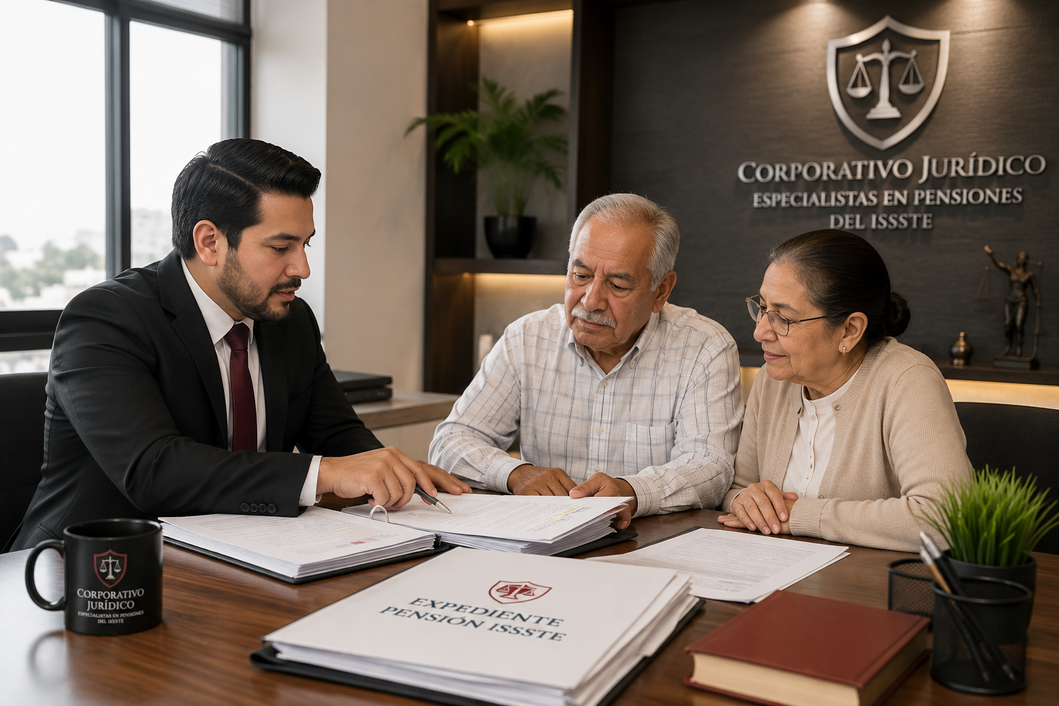 Abogado asesorando a pensionados ISSSTE